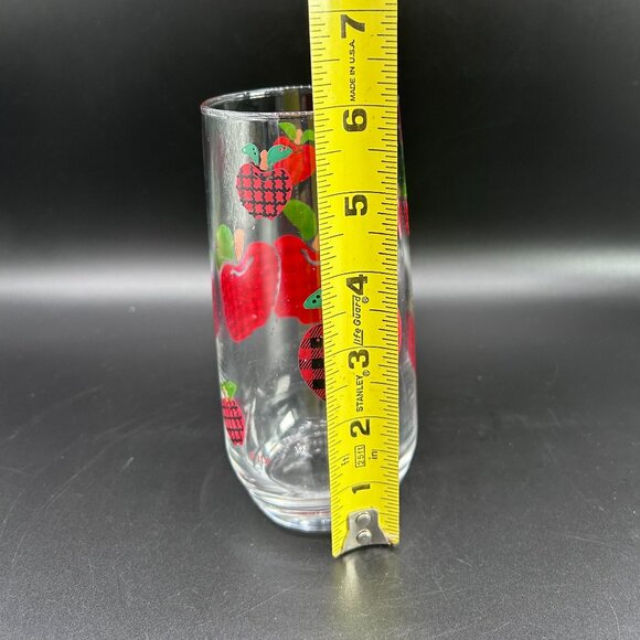 Vintage 1996 Anchor Hocking Applejack 16 oz Iced Tea Glass Apple Print VTG - Picture 11 of 11
